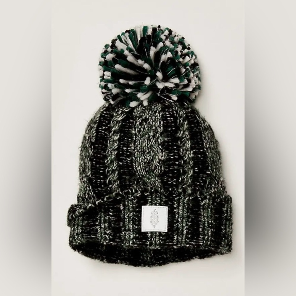 NWOT Free People Pom Party Reflective Beanie